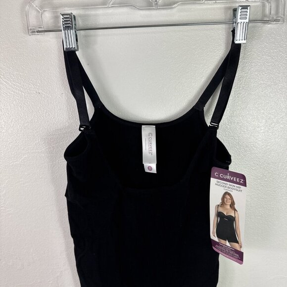 CURVEEZ Women's Plus 2XL Second Skin Hip Hugger Bodysuit Under Bust Black NWT - Picture 4 of 16